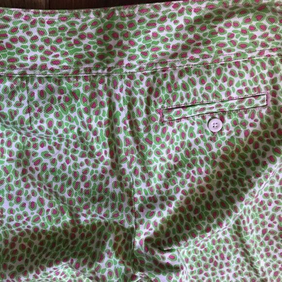 Lilly Pulitzer green pink pixie cropped capri pants  slacks sz 6 - Picture 6 of 7